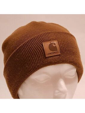 KNIT Carhartt Hat with Patch Logo BROWN CHILD/Youth Size
